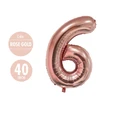 Houze 40 (Inch) Number Foil Balloon - #6 Rose Gold