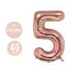 Houze 40 (Inch) Number Foil Balloon - #5 Rose Gold