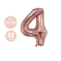 Houze 40 (Inch) Number Foil Balloon - #4 Rose Gold