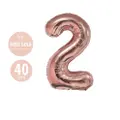 Houze 40 (Inch) Number Foil Balloon - #2 Rose Gold