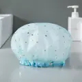 Sweet Home Double-Layer Waterproof Shower Cap-Blue