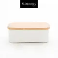 Morilins Modern Foldeable Basket With Bamboo Lid White S