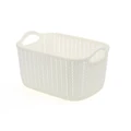 Houze Small Braided Storage Basket With Handle- White