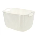 Houze Large Braided Storage Basket With Handle - White