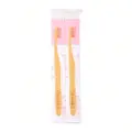 Nordics Bamboo Toothbrush With Pink Bristles Twin Pack
