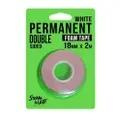 Steve & Leif White Permanent Double Sided Foam Tape (18Mmx2M)