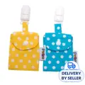 Puku Fortune Pouch Bag 2-Pack (Dot Blue)