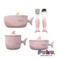 Puku Shark 5Pcs Stainless Steel Tableware Set (Pink)