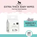 Applecrumby Extra Thick Baby Wipes 20S Wipes (Bundle Of 3)