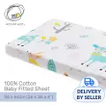 Mothernest 100% Cotton Baby Fitted Sheet - Deer 66X96 Cm