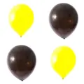 Partyforte 10 Standard Latex Balloon-Black & Yellow 20S