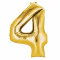 Partyforte Number Balloon - 4 Gold (16 Inch)
