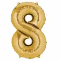 Partyforte Number Balloon - 8 Gold (16 Inch)