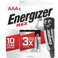 Energizer Max Aaa4 Battery 1.5V Aaa Lr03 - Pack Of 4
