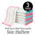 Sweet Home 5 Layers Cotton Linen Dishcloth - 3Packs (25X25Cm)