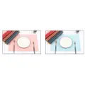 Puritywhite Leather Table Mat Pink-Light Blue