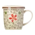 Ciya Red Blossom 10Oz Porcelain Mug With Cover