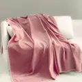 Sweet Home Waffle Flannel Fleece Blanket-Single(Pink)