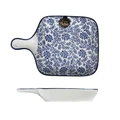 Table Matters Floral Blue - 6 Inch Square Plate With Handle