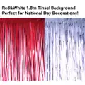 Partyforte National Day Red And White Tinsel Back Drop