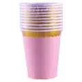 Partyforte Disposable Paper Tableware Cups Pastel Pink