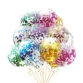 Houze Clear Multi Coloured Glitters Balloons (Set Of 10)