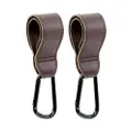 Cubble Pu Leather Stroller Hook Set - Dark Brown