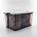 Houze 'Edgy' 52L Storage Box With Wheels (Smoke Grey)