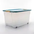 Houze 'Rollie' 55L Stackable Storage Box With Wheels (Blue)