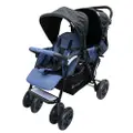 Lucky Baby City Dou Plus Twin Stroller - Denim Blue
