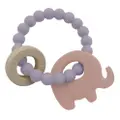 Playground Baby Bpa-Free Silicone Elephant Teether Lilac 4M+