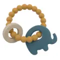 Playground Baby Bpa-Free Silicone Elephant Teether Steel Blue