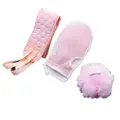 Dodomu 3 In 1 Exfoliation Bath Gloves Set - Pink