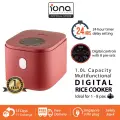 Iona 1.0L Digital Rice Cooker W Steamer - Red