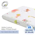Mothernest 100% Cotton Baby Fitted Sheet - Zoo 60X120 Cm