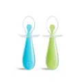 Munchkin Gentle Scoop Silicone Training Spoons (Blue/Green)