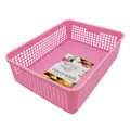 Sitbo Medium Rectangular Multipurpose Storage Basket (Pink)