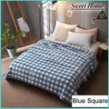 Sweet Home Coral Fleece Blanket-Blue Square (Ss)150*200Cm
