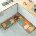 Sweet Home Anti-Slip Kitchen Floor Mat Set - Tea Set