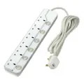 Homeproud 6 Way Extention Cord - Silver