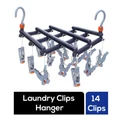 Gladleigh Just Pull Flexible Laundry Clips Hanger - 14 Clips
