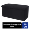 Ottoman Fabric Storage Box / Sofa Seat Stool Organizer Bench