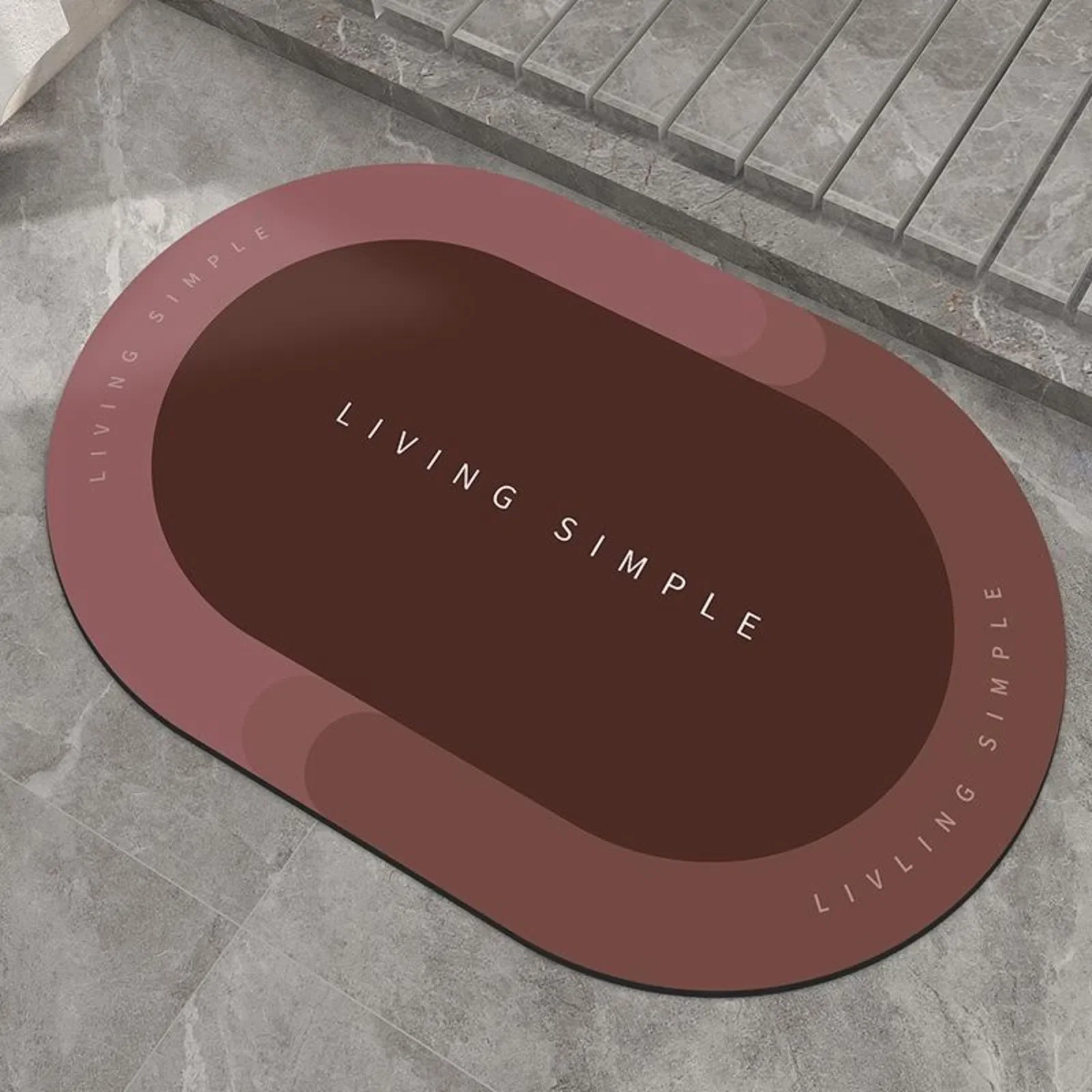 Sweet Home Super Absorbent Leathaire Floor Mat-Red