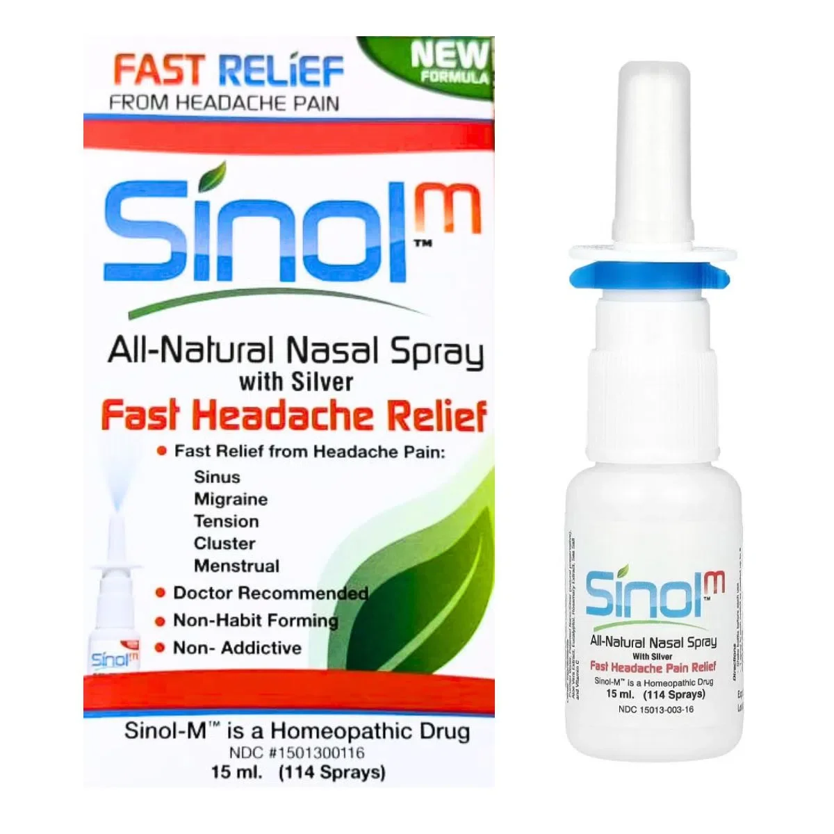 Sinol M Fast Headache Relief All-Natural Spray - Migraine