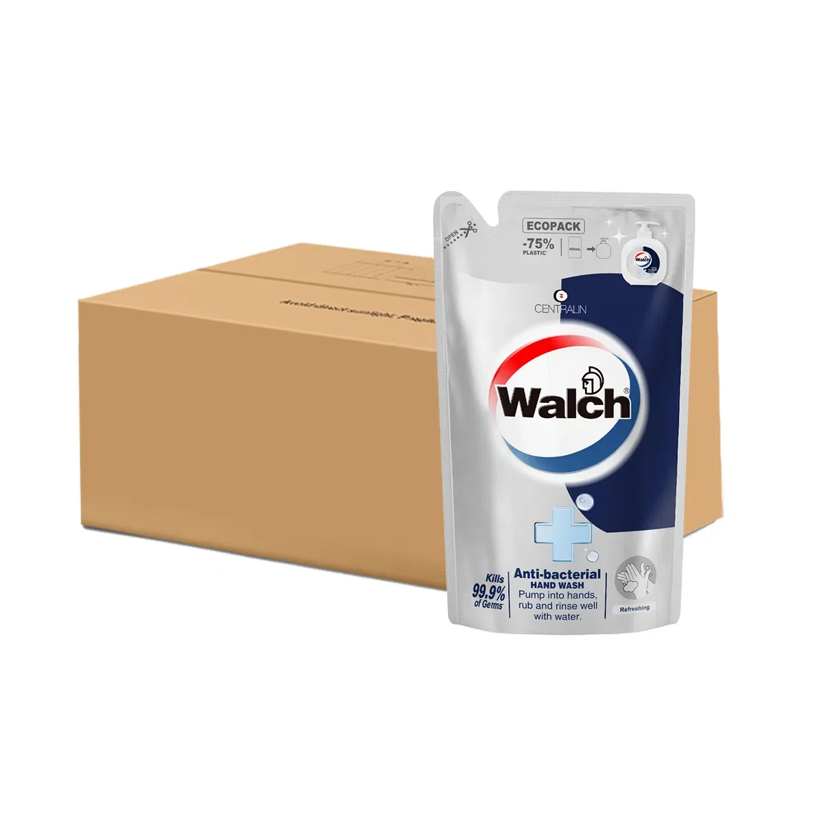 [Carton] Walch Anti-Bacterial Hand Wash Refill - Moisturizing
