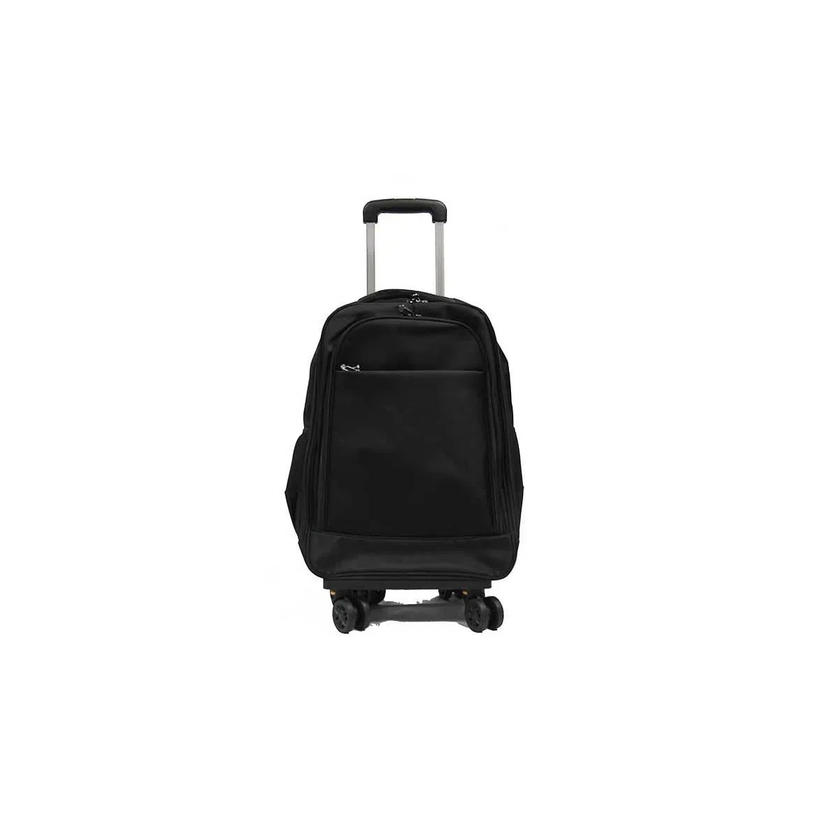 Detachable Trolley Waterproof Backpack With Wheels - Black