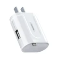 หัวชาร์จ Remax (RP-U32) 2in1 2.1A USB Charger White