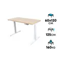โต๊ะปรับระดับ Bewell Ergonomic 60x120 Adjustable Desk Oak Top + White Frame