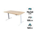 โต๊ะปรับระดับ Bewell Ergonomic 75x140 Adjustable Desk Oak Top + White Frame