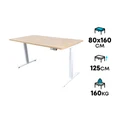 โต๊ะปรับระดับ Bewell Ergonomic 80x160 Adjustable Desk Oak Top + White Frame [ส่งของภายใน 3-7 วันทำการ]